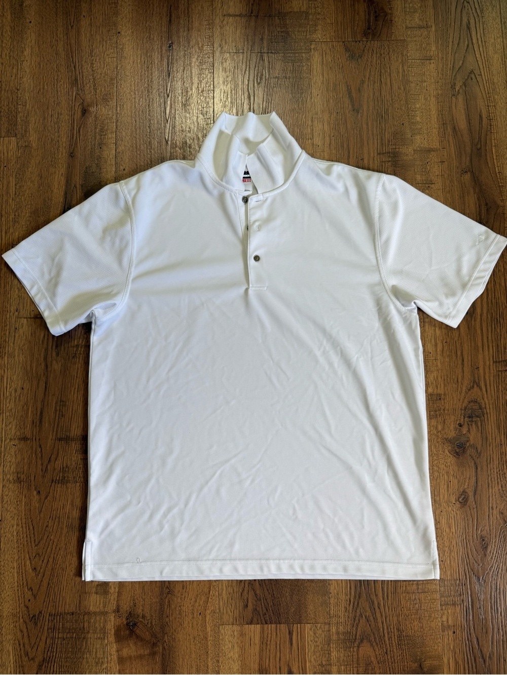 GRAND SLAM Performance Men's White Solid Polo Shirt Short Sleeve Button XL